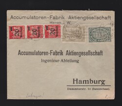 Brief DR Mi.256, 262, 3x 280 mit Perfin (Lochung) „AF“ von Hagen ...