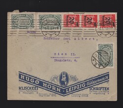 dekorativer Firmenbrief DR Mi.3x 256, 3x 280 von Leipzig nach ...