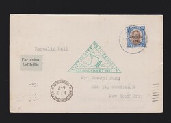 Brief Island EF Mi.148 mit Luftschiff Zeppelin LZ127 Graf Zeppelin ...