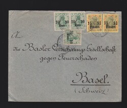 Brief Deutsche Post in Türkei Mi.3x 36 2x 39 von Smyrna nach Schweiz ...