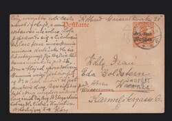 Ganzsache dt. Besetzung 1.WK Deutsche Post Osten P5 von Warschau nach ...