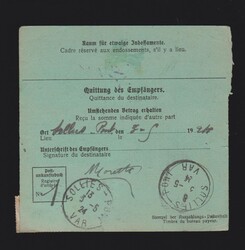 Postanweisung dt. Abstimmungsgebiet Saargebiet Mi.94, 100 und ...