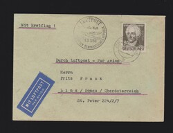 Brief SBZ EF Mi.238 per Luftpost von Neustadt (Orla) nach Österreich ...