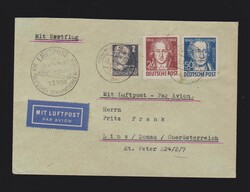 Brief SBZ Mi.212, 236, 237 per Luftpost von Neustadt (Orla) nach ...