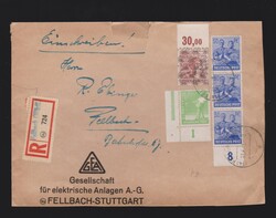 Brief Bizone 10fach Mi.A49IIPORndgz Oberrandstück und alli. ...