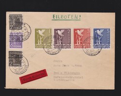 Brief Bizone 10fach Mi.2x 36I, 37I und alli. Besetzung Mi.959- 962 ...