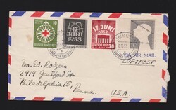 Brief Berlin Mi.110, 111 und BRD Mi.164, 165 per Luftpost von ...