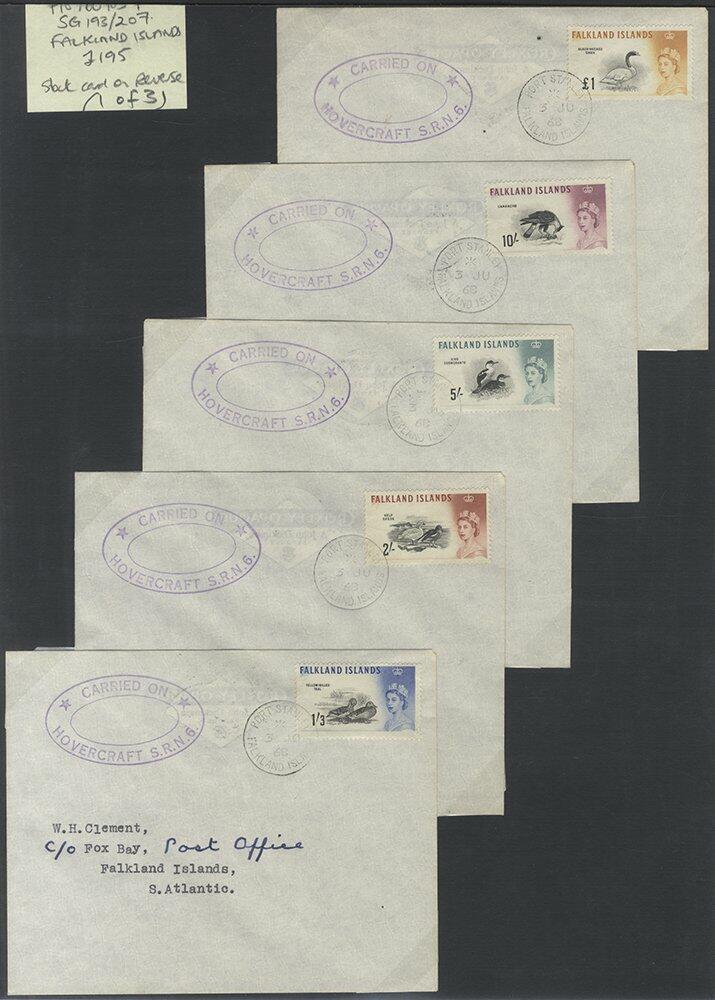 1968 (3 JU) fifteen matching 'Clement' covers from Stanley to Fox Bay ...