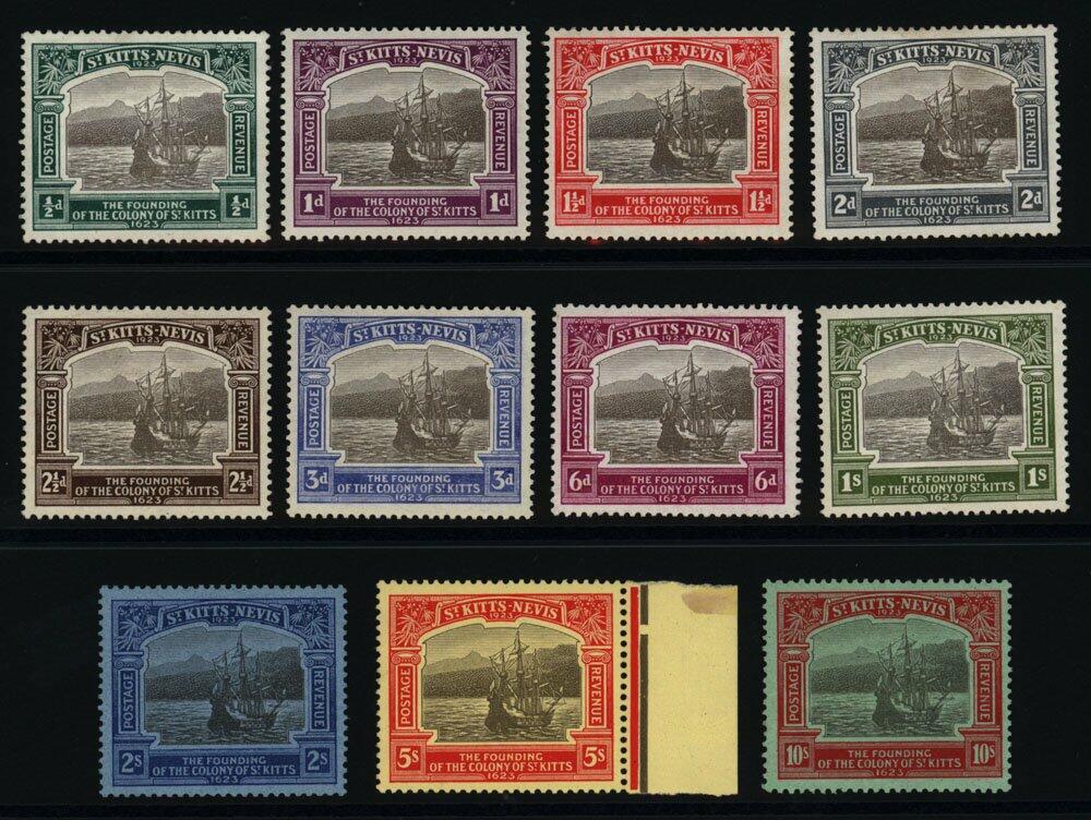 1923 Tercentenary set to 10s, fine M (½d & 1d minor tones), SG.48/59 ...