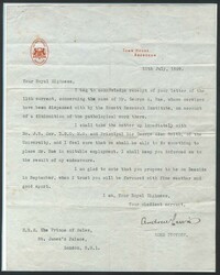 H.R.H EDWARD PRINCE OF WALES 1929 July 20th hand written letter (4 ...