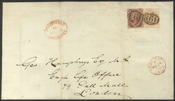 1876 reg cover from Manchester to London, franked 1½d rose red Pl.3 ...