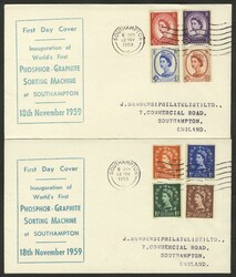 1959 Phosphor Graphite set (SG.599/609) on two 'J. Saunders' cacheted ...