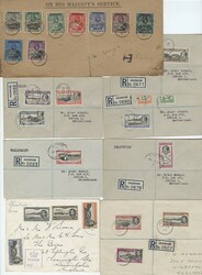 1922-34 group of covers with 1922 Optd set (9 vals) to 3s on O.H.M.S ...