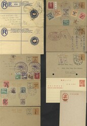 1940's stationery covers/cards (10) incl. 15c reg envelope Singapore ...