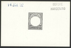 1902 POSTAGE/REVENUE 2½d Die Proof of frame on glazed card (92 x ...