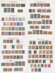 COLONIES groups of issues on printed leaves M & U, with useful ranges ...