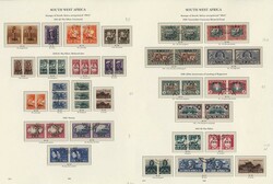 SOUTH & SOUTH WEST AFRICA 1936 - circa 1950 VFU collection on leaves ...