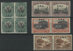 1927-30 'no stop' varieties, fine M on ½d (in block of four), 2d & ...