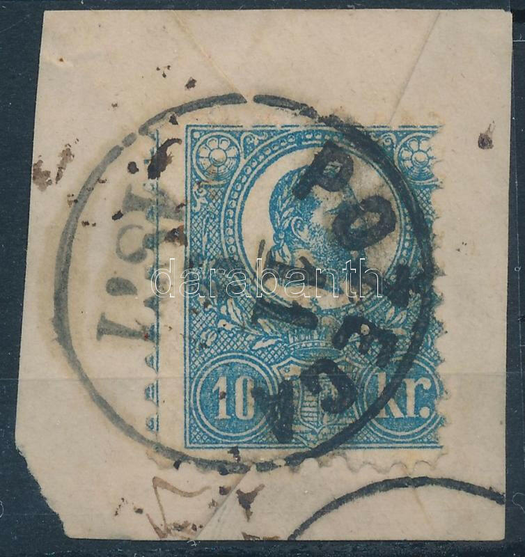 1871 K?nyomat 10kr kivágáson "POZEGA"