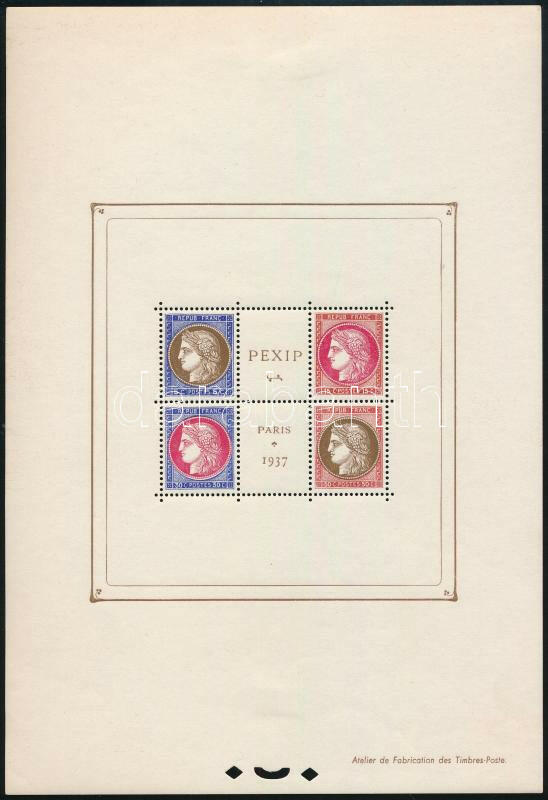 1937 PEXIP Mi block 3 (**Mi EUR 650,-) (a keret fels? és alsó ...