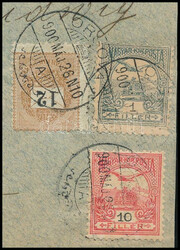 1900 Távolsági ajánlott levél elfogazott Feketeszámú 12kr + ...