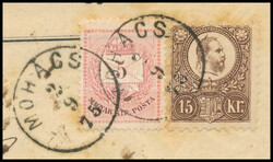 1875 Réznyomat 15kr sárgásbarna és Színesszámú 5kr vegyes ...