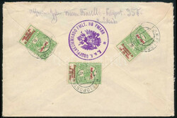 1915 Ajánlott tábori levél 5 db Hadisegély 5f bélyeggel Bécsbe ...