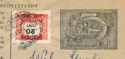 1961 8f Nyomtatvány 20f portóval / PS-printed matter with 20f ...