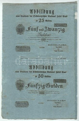 1816. Formuláre garnítúra: 5G + 10G + 25G + 50G ívben, kék ...