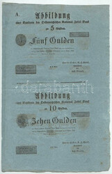 1816. Formuláre garnítúra: 5G + 10G + 25G + 50G ívben, kék ...