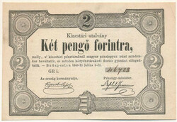 1849. 2Ft "Kincstári Utalvány" "GR i. 46728" T:AU jobb fels? ...
