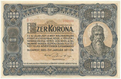 1920. 1000K "Orell Füssli Zürich" nyomdahely-jelöléssel, "B17 ...