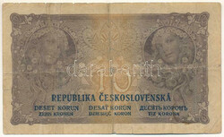 Csehszlovákia 1919. 10K "S. O 166 C 732300" T:VG / Czechoslovakia ...