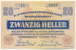 Dunaszerdahely / hadifogolytábor 1916. január 15. 20f "11 0631" T ...