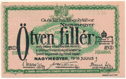 Nagymegyer / Hadifogolytábor 1916. július 1. 50f arab sorozat- és ...
