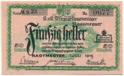 Nagymegyer / Hadifogolytábor 1916. július 1. 50f arab sorozat- és ...