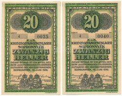 Sopronnyék / hadifogolytábor 1916. június 16. 20f (2x) közeli, ...