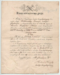 Nagybánya 1862. "Nagybányai királyi bányakapitányság" 7 11/100 ...