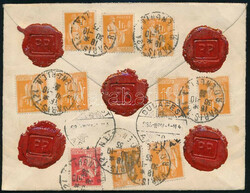 1935 Ajánlott pénzes levél 11 db bélyeggel Budapestre / ...