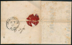 1869 Csomagkísér? levél Bázelbe / Parcel cover to Basel "CREFELD"