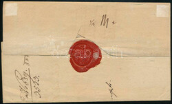 1834 Távolsági félportós levél piros "AGRAM FRANCO" ...