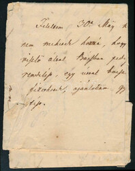 1838 Portós levél kék / bule "F.OFEN" - Fünfkirchen (Gudlin 150 p)