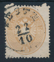 1863 15kr kimaradt fogazás / perforation error "PESTH"