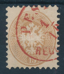 1864 15kr vízjellel / with watermark, piros / red "PEST / ...