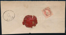 ~1867 5kr levélhátlapon / Mi 37 on the backside of a cover, ...