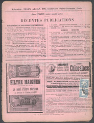 1894 Francia folyóirat (Revue Scientifique) a hátoldalán 2 db 1kr ...