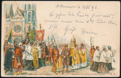 1896 2kr millenniumi díjjegyes levelez?lap 5kr díjkiegészítéssel ...