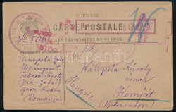 1917 A sipote-i haláltáborból küldött tábori lap a stockholmi ...