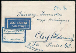 1930 Légi levél Kolozsvárra / Airmail cover to Romania