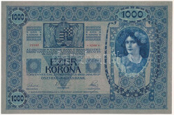 1902. 1000K "1290 23167" felülbélyegzés nélkül T:UNC Hungary ...